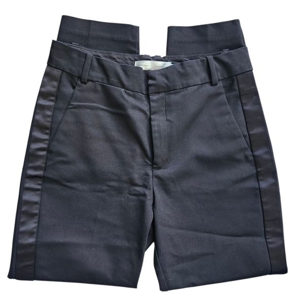 Inwear Black Satin Trim Straight Leg Trousers - Picture 2 of 5